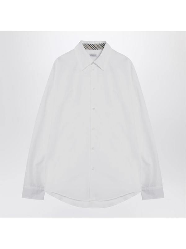 버버리 SS25 Burberry White cotton shirt 8103938136633 White