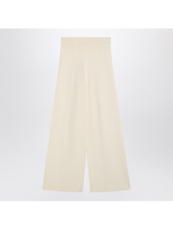 막스마라 SS25 Max Mara Ivory wide leg pants in viscose knit ASSIROCO Brown