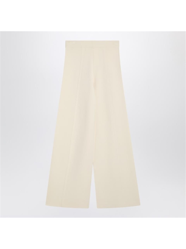 막스마라 SS25 Max Mara Ivory wide leg pants in viscose knit ASSIROCO Brown