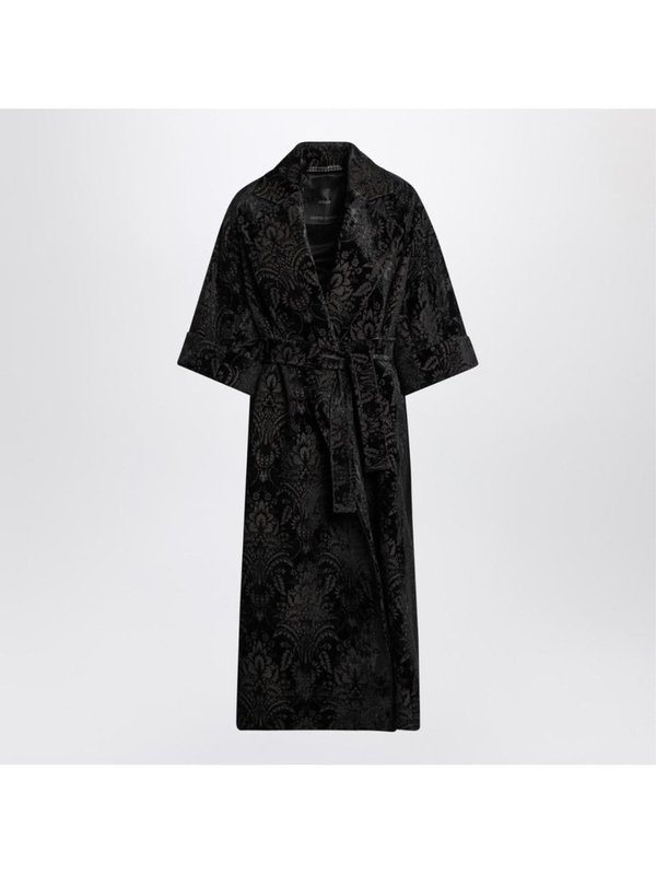 막스마라 아뜰리에 FW24 Max Mara Atelier Black damask velvet coat EDOLOVI Black