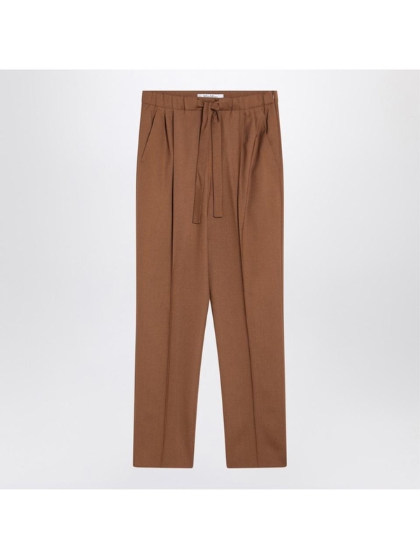 막스마라 SS25 Max Mara Brown pants in a wool and silk blend EDERECO Brown