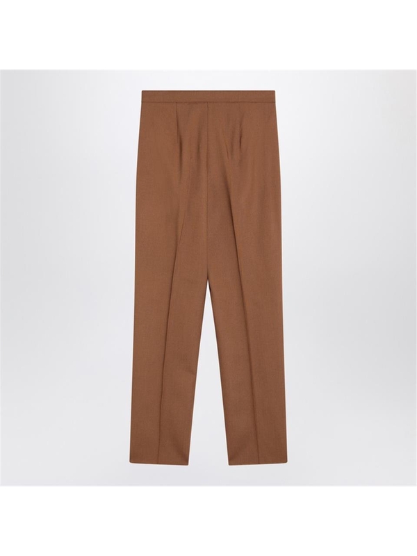 막스마라 SS25 Max Mara Brown pants in a wool and silk blend EDERECO Brown