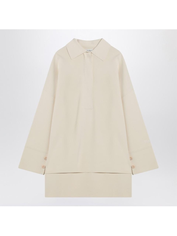 막스마라 SS25 Max Mara Ivory blouse in viscose yarn VANDCO Brown