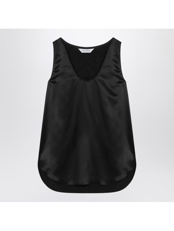 막스마라 SS25 Max Mara Top black silk satin FILLYCO Black