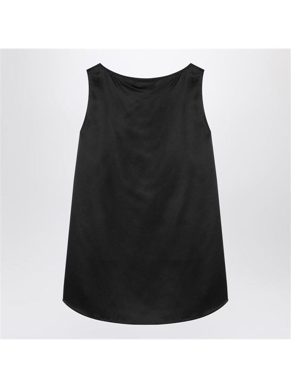 막스마라 SS25 Max Mara Top black silk satin FILLYCO Black