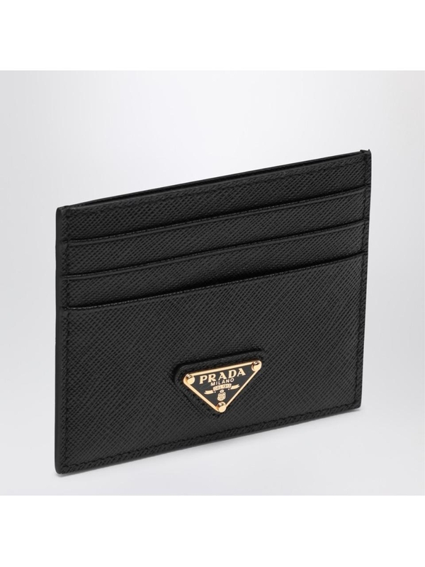 프라다 SS25 Prada Black card holder in Saffiano 1MC025QHH Black