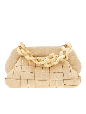 더모아레 SS25 THEMOIRE LEATHER BAG TMSR25BPIN81WAVEDSTRAWSHELL-SHELL Beige