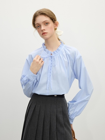 1/15예약배송_WD_Pleated frill collar blouse