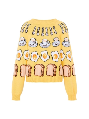 모스키노 SS25 Sweater Moschino 0507 A0912 4028 YELLOW/WHITE