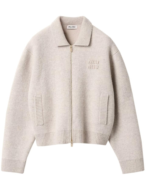 미우미우 SS25 CARDIGAN MMF924 15BV Nude & Neutrals