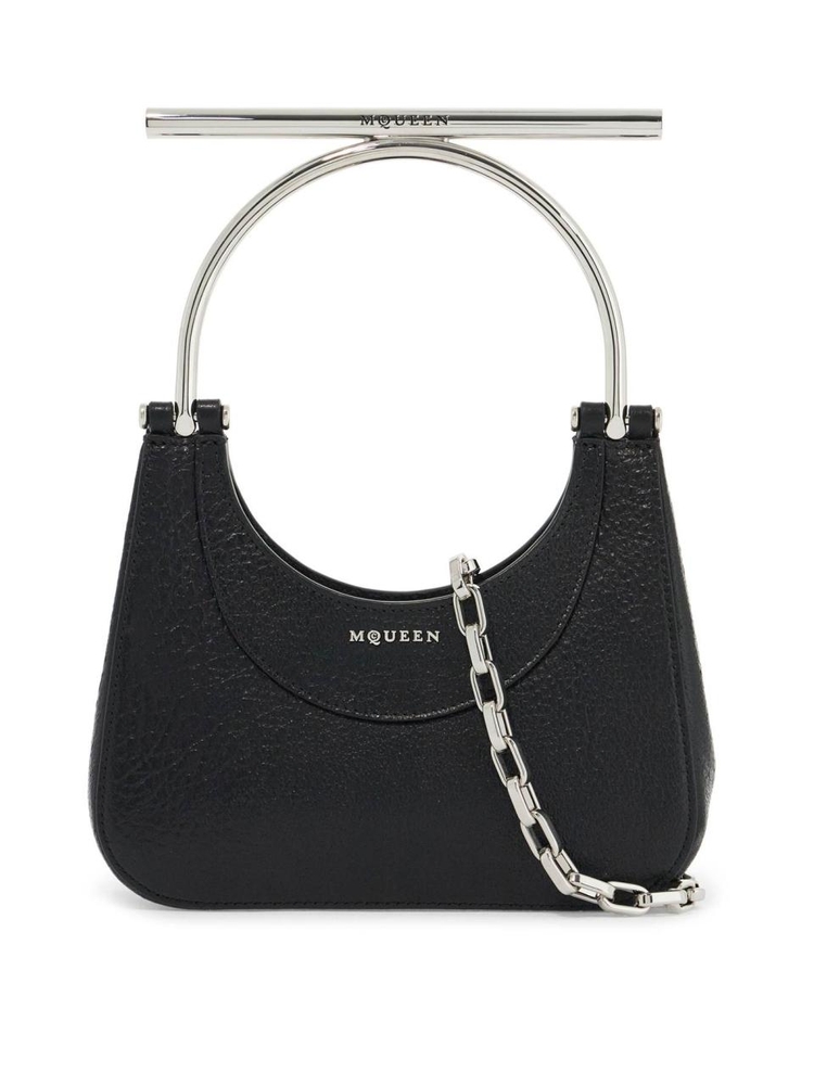 알렉산더 맥퀸 핸드백 FW24 mini cross-bar handbag 803525 1VDBB BLACK/SILVER