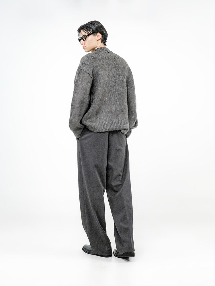 Brush Sweater Loose Cardigan - Charcoal /M244TP08CH