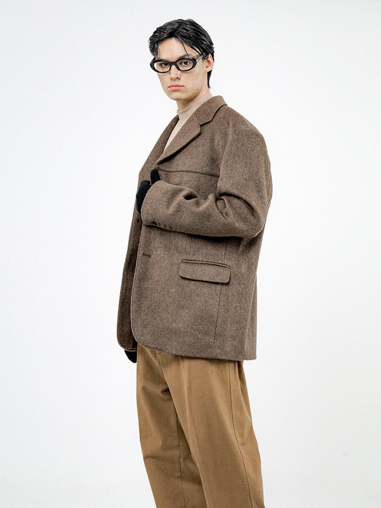 Daddy Wool Blazer Jacket - Brown /M24OT02BR