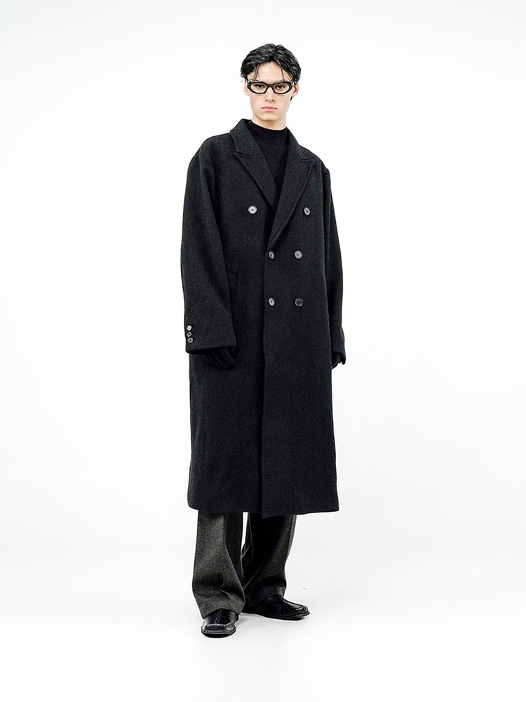 Oversized Wool double coat - Black /W244OT02BK-M