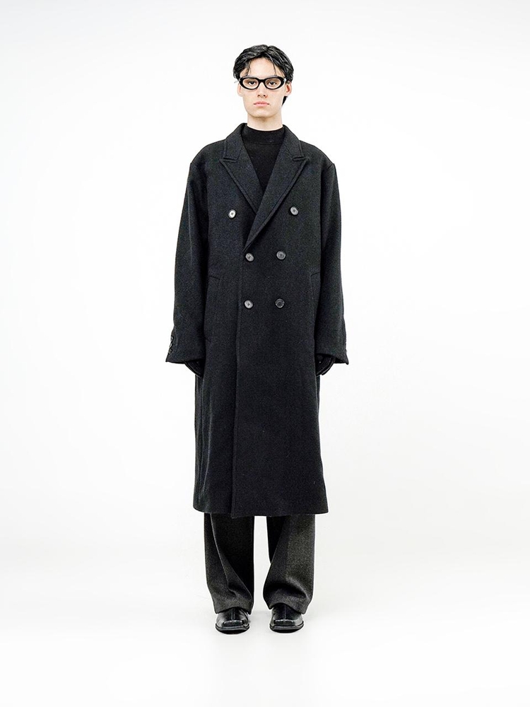 Oversized Wool double coat - Black /W244OT02BK-M