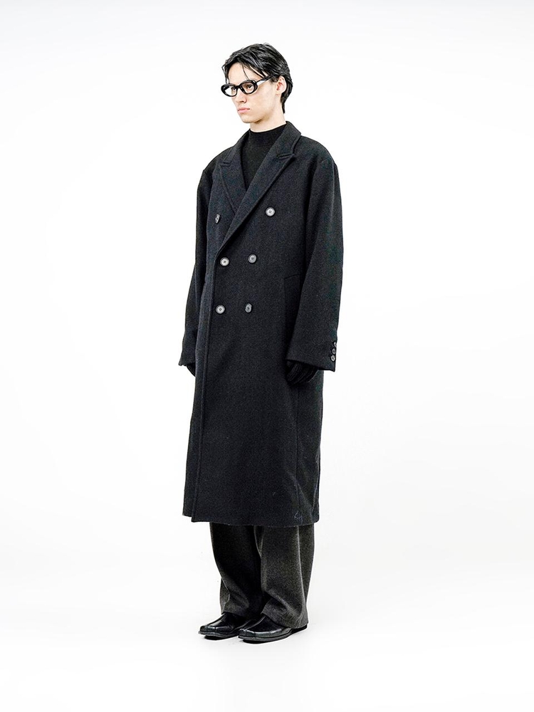 Oversized Wool double coat - Black /W244OT02BK-M