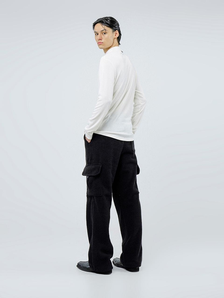 Fleece Wool Half Turtleneck - White /M244TP03WH