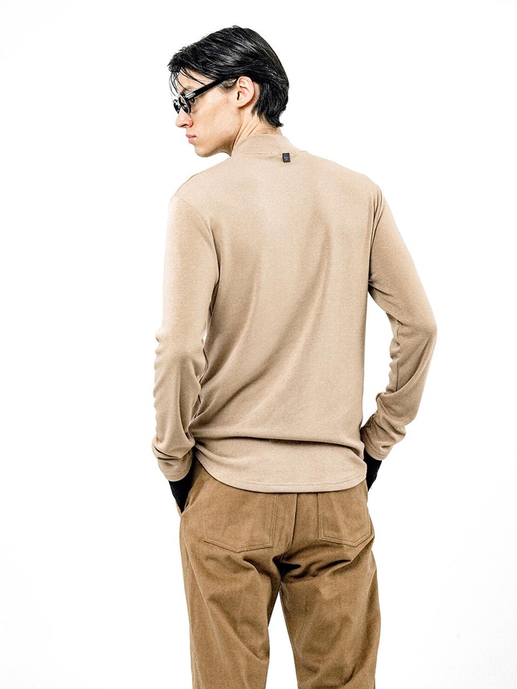 Fleece Wool Half Turtleneck - Beige /M244TP03BE