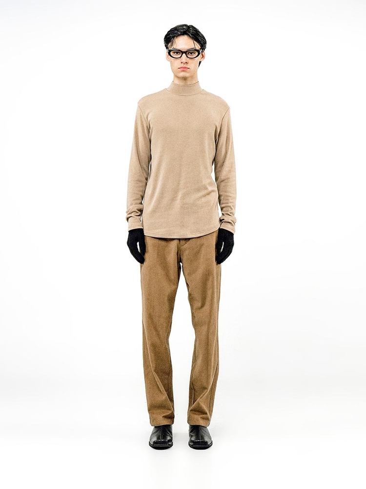 Fleece Wool Half Turtleneck - Beige /M244TP03BE