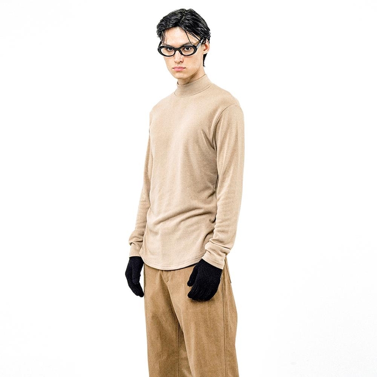 Fleece Wool Half Turtleneck - Beige /M244TP03BE