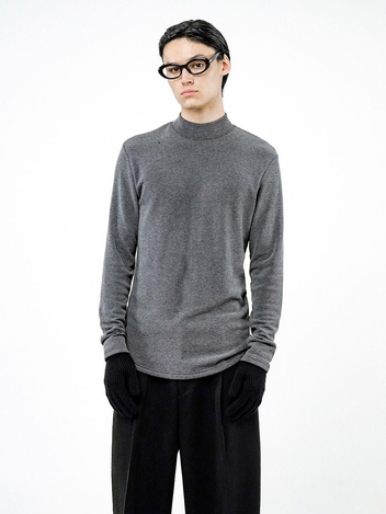 Fleece Wool Half Turtleneck - Charcoal /M244TP03CH