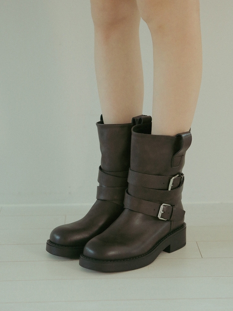 [리퍼브]rfb1028 belted middle boots _ 2colors