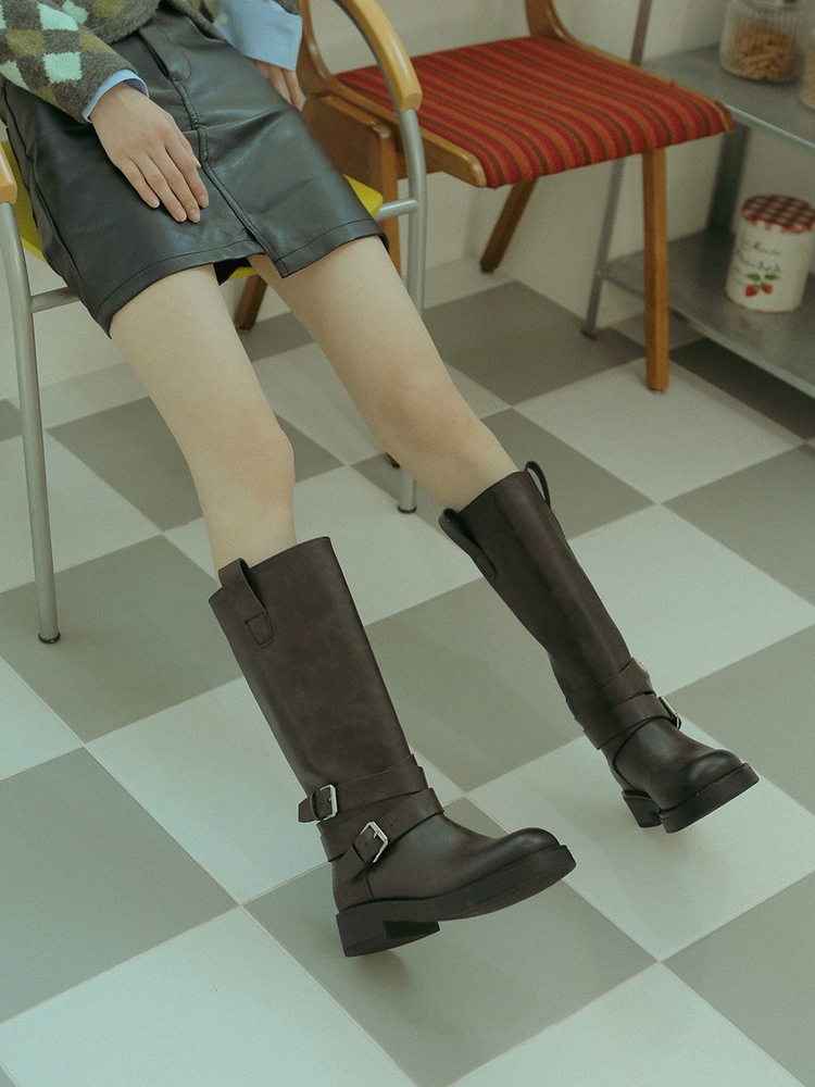 [리퍼브]rfb1029 belted long boots _ 2colors