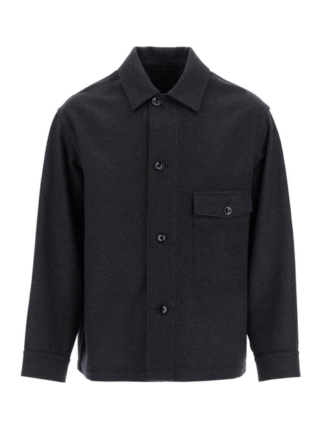 르메르 FW24 wool felt overshirt in OV1003 LF393 ASH BLACK