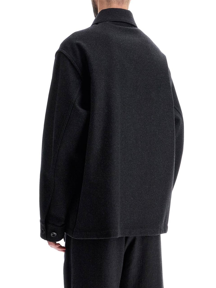 르메르 FW24 wool felt overshirt in OV1003 LF393 ASH BLACK