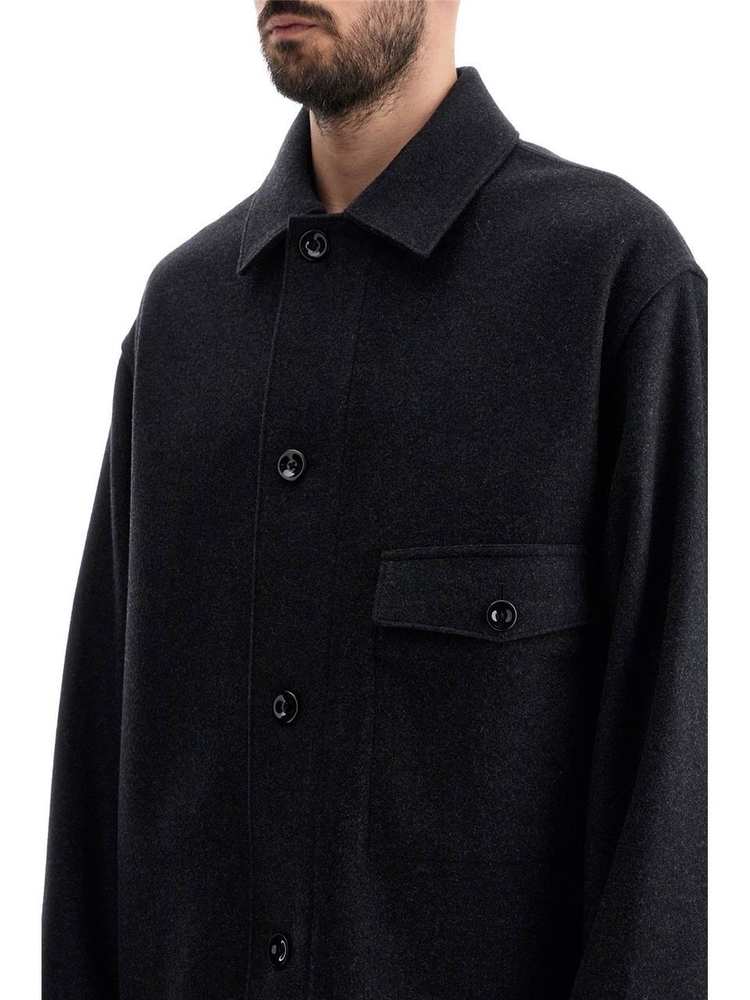 르메르 FW24 wool felt overshirt in OV1003 LF393 ASH BLACK