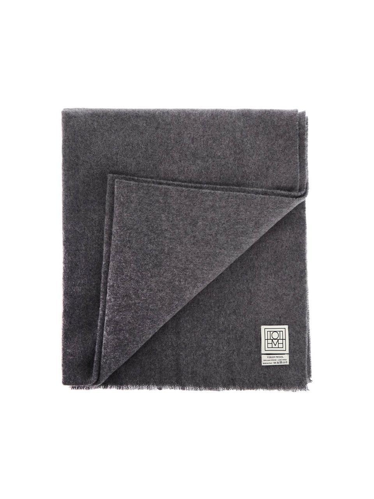 토템 SS25 classic wide scarf in melange grey wool 251 WSC0079 FB0050 MID GREY MELANGE