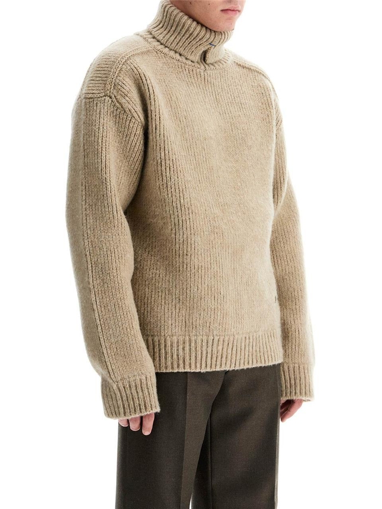 버버리 FW24 high-neck wool and cashmere pullover sweater 8098656 LINDEN