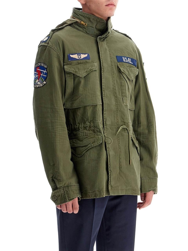 폴로 랄프로렌 FW24 spigata military jacket 710722923003 OLIVE MOUNTAIN W/ PATCHES