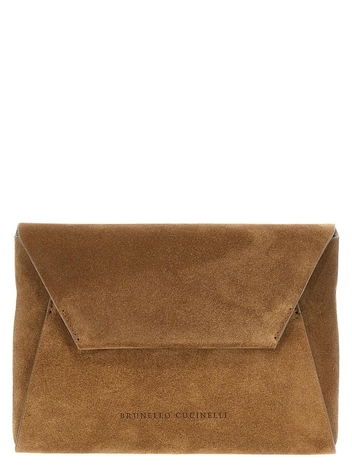 브루넬로쿠치넬리 SS25 Monile suede clutch bag MWDLD2722C7495 Brown