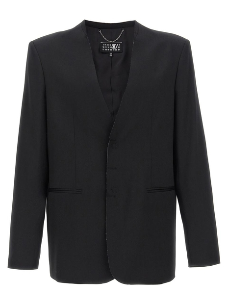 MM6 메종 마르지엘라 SS25 Single-breasted blazer SH0BN0007M35153900 Black  