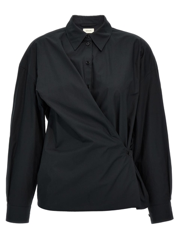 르메르 SS25 Straight Collar Twisted shirt SH1141LF588BK995 Black  