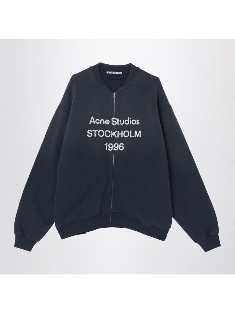 아크네 스튜디오 SS25 Acne Studios Black zip sweater logo CI0189CO Black