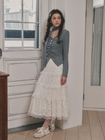 DD_Layered pattern skirt_IVORY