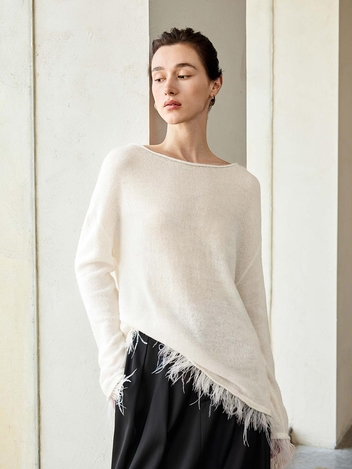 YY_Azy high-end tassel sweater top