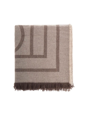 토템 SS25 tobacco monogram wool and cashmere scarf with fringes 213 894 808 TOBACCO MONOGRAM