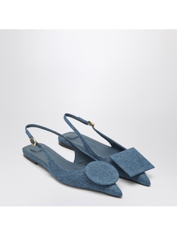 자크뮈스 SS25 JACQUEMUS Ballerina slingback Duelo Plates in denim 24E241FO0773176 Green