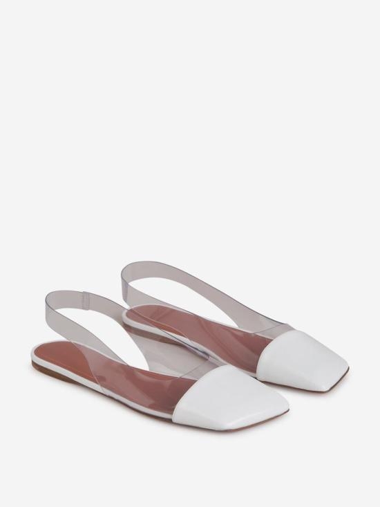 [해외배송] 24FW 아미나 무아디 드레스 슈즈 ANEGLASSSLINGBACKFLATWHITE WHITE SLINGBACK DESIGN