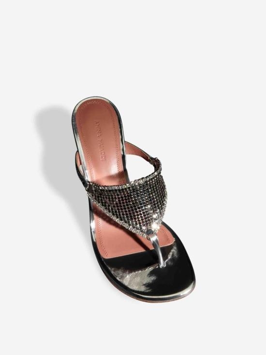 [해외배송] 24FW 아미나 무아디 드레스 슈즈 CAMERONSLIPPER95MIR Silver MESH TRIM