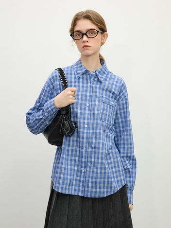 WD_Pocket plaid cotton shirt