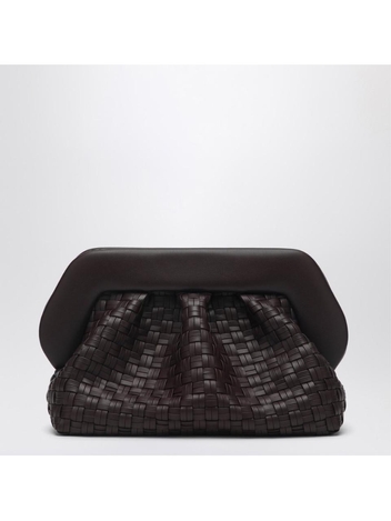 더모아레 SS25 THEMOIRe Brown clutch bag in woven eco-leather TMSR25BMW109PL Brown