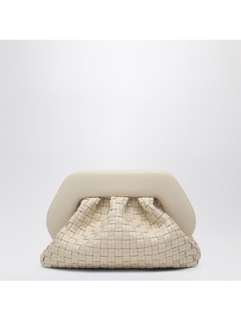 더모아레 SS25 THEMOIRe Ivory clutch bag in woven eco-leather TMSR25TMW81PL White