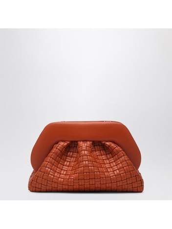 더모아레 SS25 THEMOIRe Burnt orange clutch Tia in woven eco leather TMSR25TMW111PL Orange