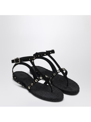 까스따네르 SS25 Castaner Low-heeled black Pati with studs 025737SU Black