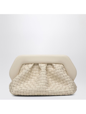 더모아레 SS25 THEMOIRe Clutch ivory in eco leather woven TMSR25BMW81PL White