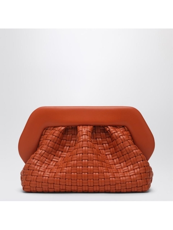 더모아레 SS25 THEMOIRe Burnt orange clutch in woven eco leather TMSR25BMW111PL Orange